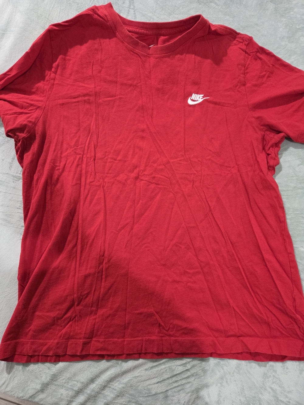 Nike Red Short Sleeve Crewneck Tee with White Swoosh